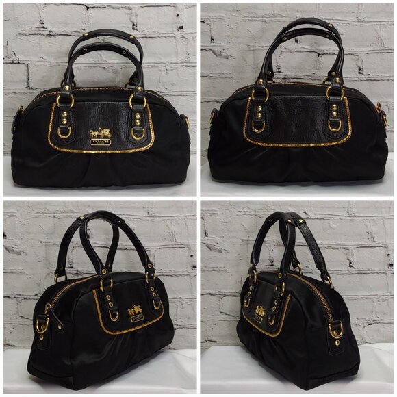 COACH 'GABRIELLE' POCHETTE BAG LEATHER STRAP GOLD CREED - Picture 6 of 16